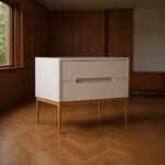 Dwarf 2-Drawer Velvet Upholstered Nightstand