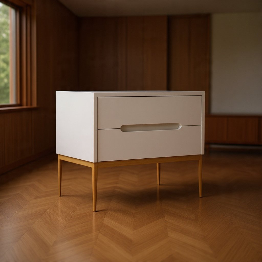 DWARF (2) Dwarf 2-Drawer Velvet Upholstered Nightstand - Image 1