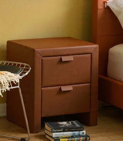 Ellis Upholstered 2-Drawer Nightstand with fabric finish by Bahoo Interior UAE