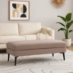 Elysia Upholstered Bed-End Ottoman Bench with Tapered Wooden Legs - Image 5