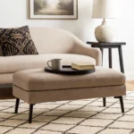 Elysia Upholstered Bed-End Ottoman Bench with Tapered Wooden Legs - Image 7