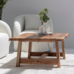 Euphemia Modern Live Edge Acacia Coffee Table with Open Storage Base - Image 10
