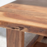 Euphemia Modern Live Edge Acacia Coffee Table with Open Storage Base - Image 6