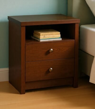 Frost Minimalist MBO Bedside Table with Open Shelf for modern bedroom interiors in UAE