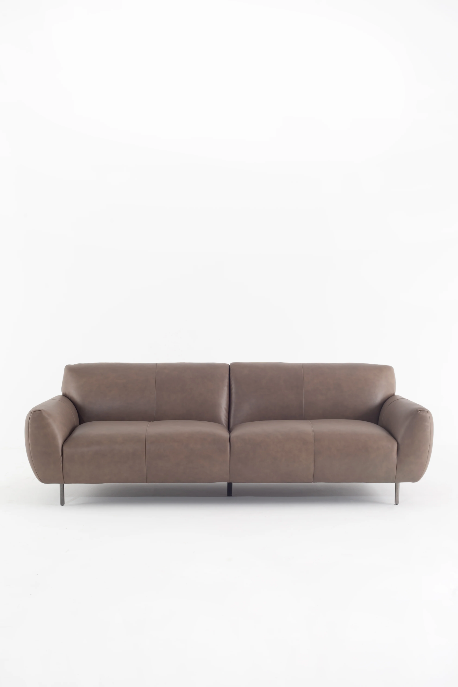 FSXHK-2924 Bahoo Interior Modern Taupe Leather 2-Seater Sofa | Premium Contemporary Living Room Sofa UAE - Image 1