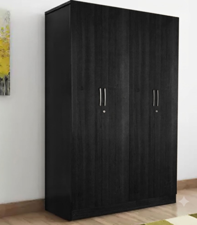 Bahoo Farnel Modern 4-Door Freestanding Wardrobe with 12 Storage Shelves for Bedroom Organization