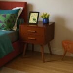 Iris Mid-Century Modern Bedside Table – 2-Drawer Nightstand