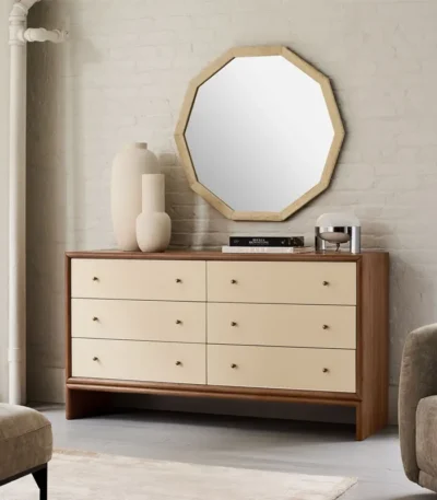 Jayden Modern Six-Drawer Two-Tone Bedroom Dresser by Bahoo Interior UAE