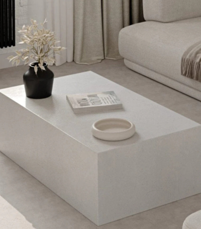 Bahoo Felicity Natural Limestone Block Coffee Table with Matte Finish