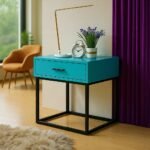 Luxeo Urban Mixed-Material Single Drawer Nightstand - Image 5