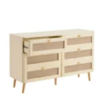 Lumia Woven Cane 6-Drawer Bedroom Dresser - Image 7