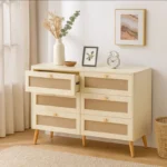 Lumia Woven Cane 6-Drawer Bedroom Dresser - Image 4
