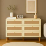 Lumia Woven Cane 6-Drawer Bedroom Dresser - Image 3