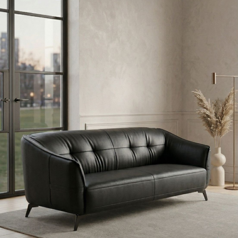Modern Executive Leather Sofa Set – Ergonomic Office Reception & Lounge Seating