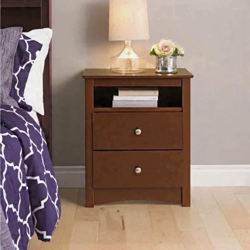 Onyx Sleek Matte Bedside Table - minimalist black nightstand for modern bedroom decor by Bahoo Interior UAE