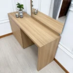Oaklyn Minimalist Oak Veneer Vanity Set with Mirror & 3 Drawers - Image 3