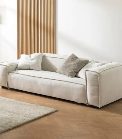 Aria Modern Off White 2 Seater Fabric Sofa for Luxury Living Room | Bahoo Interior UAE
