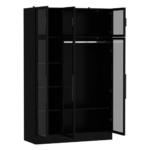 Opal Elite 3-Door Wardrobe with Glass Panels & Integrated LED Lighting - Image 3