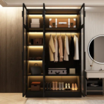 Opal Elite 3-Door Wardrobe with Glass Panels & Integrated LED Lighting - Image 4