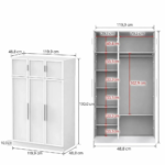 Opal Elite 3-Door Wardrobe with Glass Panels & Integrated LED Lighting - Image 5