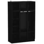 Opal Elite 3-Door Wardrobe with Glass Panels & Integrated LED Lighting - Image 10