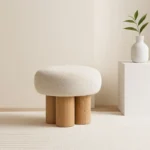 Celeste Tiered Bouclé Stool with Integrated Storage - Image 2
