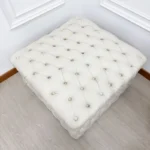 Regal Chesterfield Tufted Square Ottoman – Luxury Upholstered Accent Stool - Image 7