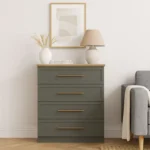 Saga 4-Drawer Accent Chest – Olive & Natural Wood - Image 4