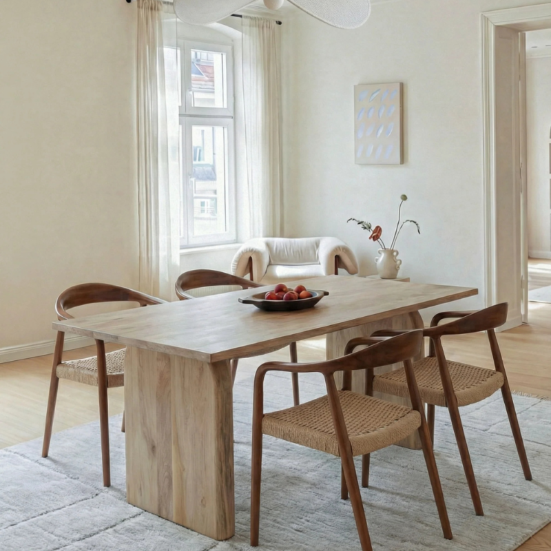 Bahoo Thiago Organic Solid Wood Dining Table