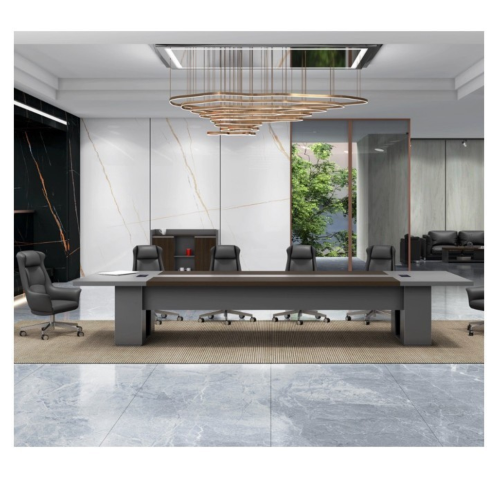 4800mm Walnut Grey Executive Meeting Table, premium boardroom conference furniture for UAE corporate offices.