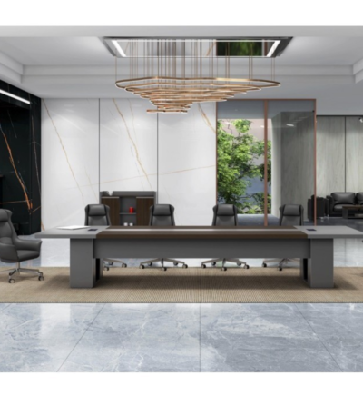 4800mm Walnut Grey Executive Meeting Table, premium boardroom conference furniture for UAE corporate offices.