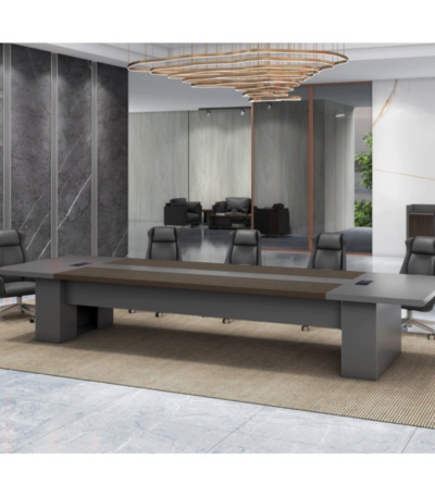 Executive Walnut Grey Meeting Table UAE Modern Conference Table | Bahoo Interior