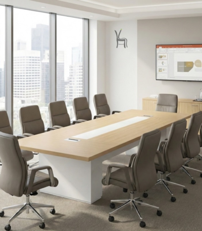Oak White Conference Table UAE | 360cm Office Meeting Table