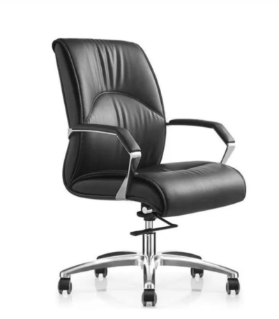 Mike Medium Back Executive Leather Office Chair - Ergonomic leather seating for professional workspaces in UAE