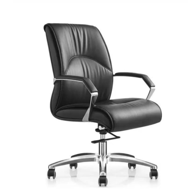 Mike Medium Back Executive Leather Office Chair - Ergonomic leather seating for professional workspaces in UAE