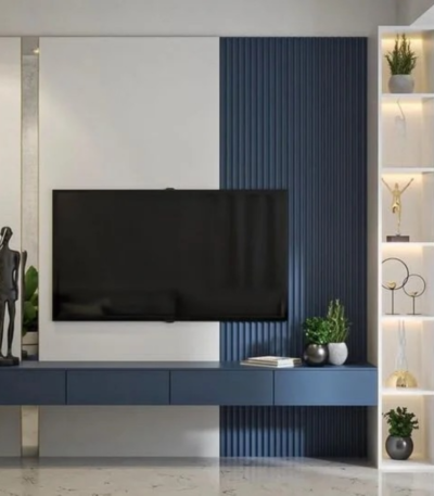 Modern NaviPanel Milan wall mounted TV unit with decorative wall panels and floating cabinet for luxury living rooms in Dubai UAE