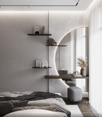 Huyre Modern Fusion Dresser with Mirror - Luxury Bedroom Vanity Set for Modern UAE Homes