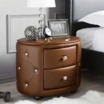 Eclipse Oval 2-Drawer Nightstand – Premium Solid Ash Wood & High-Density MDF End Table