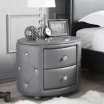 Eclipse Oval 2-Drawer Nightstand – Premium Solid Ash Wood & High-Density MDF End Table - Image 2