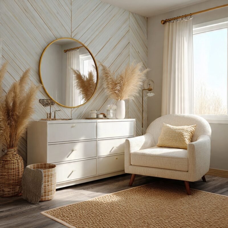 Trego 6-drawer modern wooden dresser in a sleek finish for contemporary bedroom storage by Bahoo Interior UAE