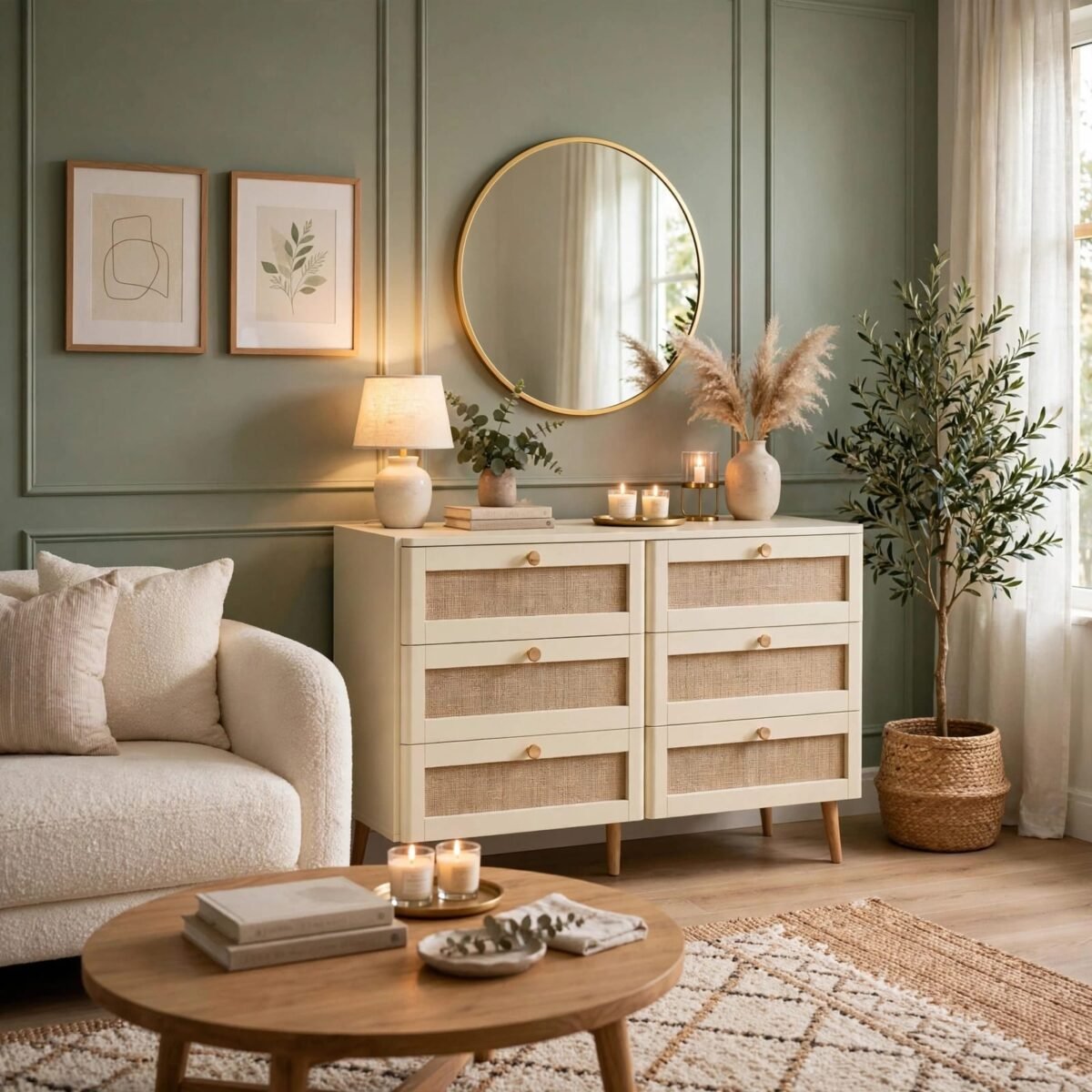 Lumia Woven Cane 6-Drawer Bedroom Dresser - Image 8