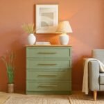 Saga 4-Drawer Accent Chest – Olive & Natural Wood - Image 6