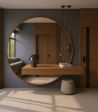 Lumina Floating Vanity Station with Halo LED Backlit Mirror by Bahoo Interior UAE