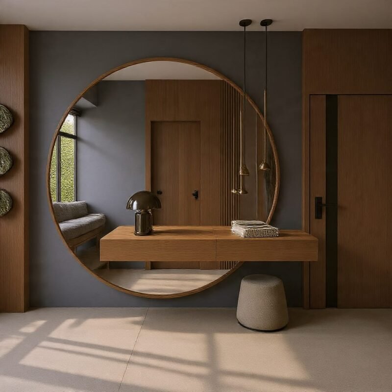 Lumina Floating Vanity Station with Halo LED Backlit Mirror by Bahoo Interior UAE