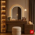 Bahoo Mirage Arched LED Vanity and Storage Suite | Luxury Makeup Dressing Table