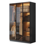 Zenith Luxe Grand Modular Glass Door Wardrobe with Boutique Storage - Image 3