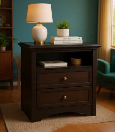 Aergo Prime Transitional Nightstand with Arched Base - Elegant Bedroom Furniture by Bahoo Interior