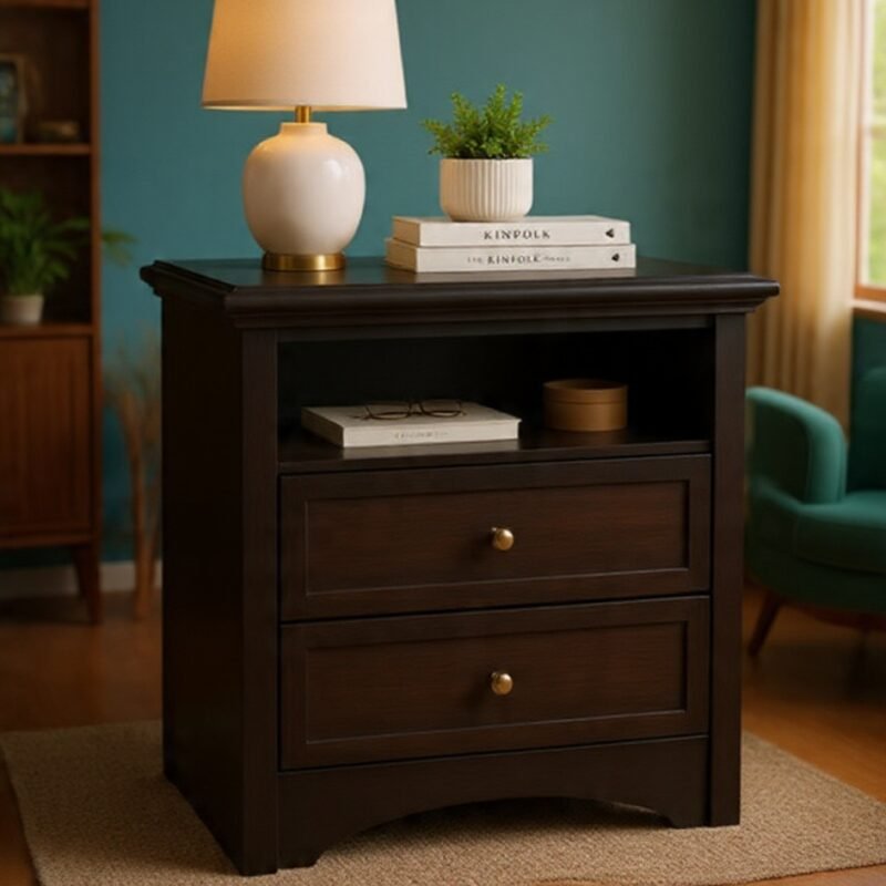 Aergo Prime Transitional Nightstand with Arched Base - Elegant Bedroom Furniture by Bahoo Interior