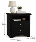 Aergo Prime Transitional Nightstand with Arched Base - Image 3