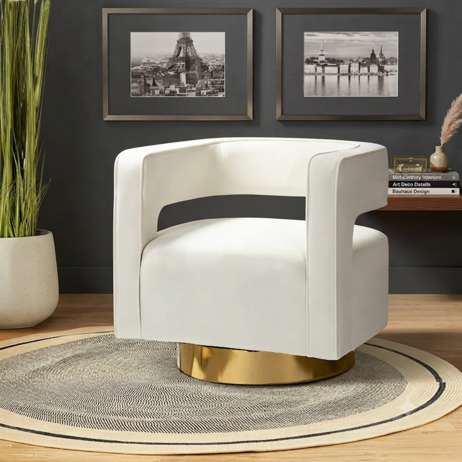 bahoo (2) Bahoo Orvexa 360° Swivel Accent Lounge Chair | Modern Luxury Seating - Image 1